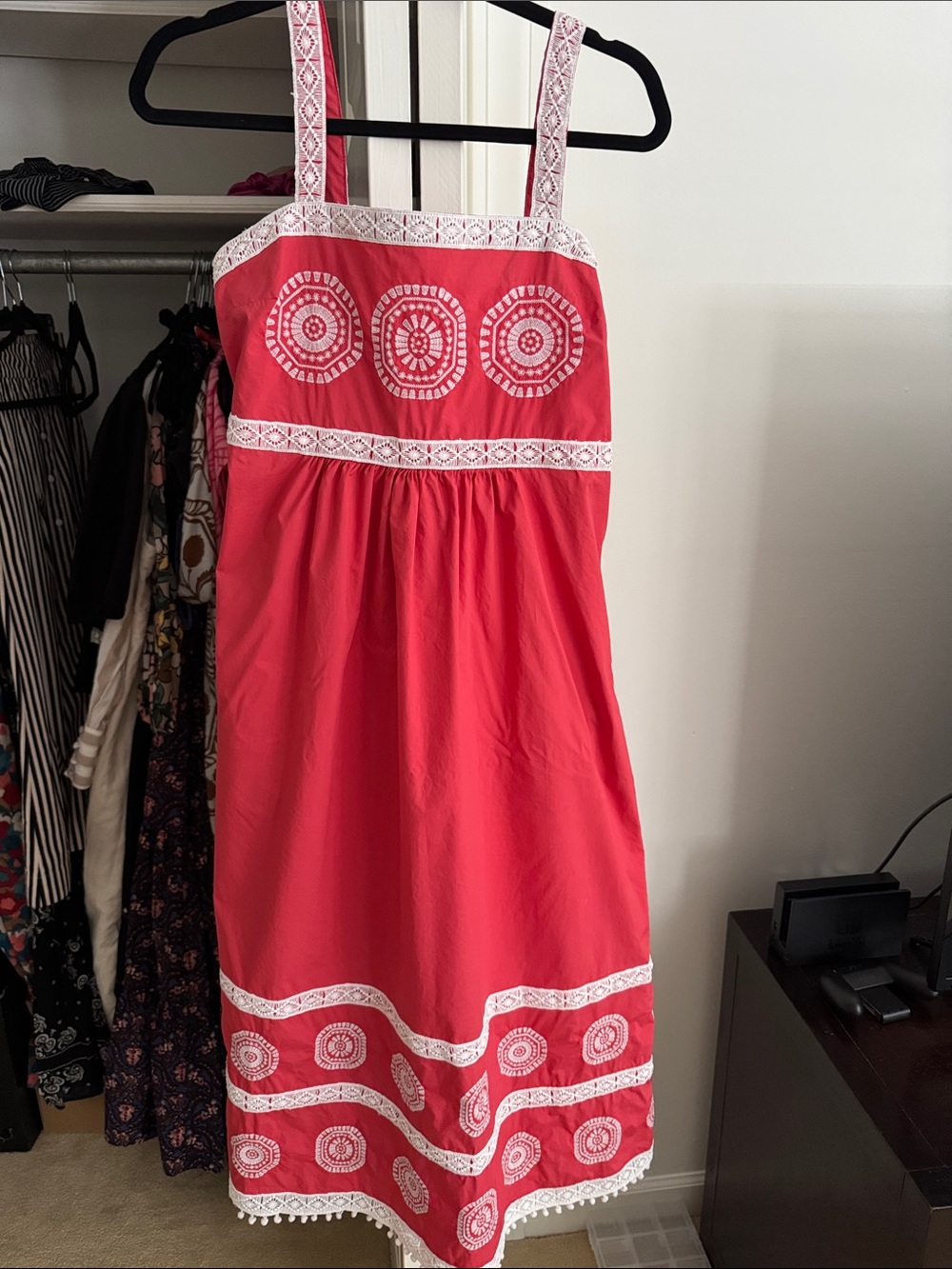 Tyler Boe Red Embroidered Sundress for Girls - Sleeveless Strappy Dress